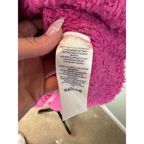 NWOT Free People Oversized Teddy Tunic Sweater Fuchsia -SML - Picture 9 of 10